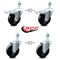 Service Caster 4 Inch Hard Rubber Swivel 12mm Threaded Stem Caster Total Lock Brakes, 2PK SCC-TSTTL20S414-HRS-M1215-2-S-2 - alternate 4